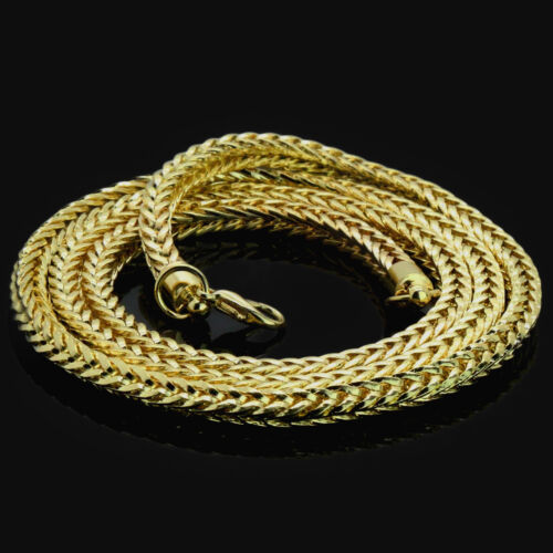 Details about  / 14k Gold Plated Hip Hop 50 Mexican Pesos Pendant 4mm 24/" Franco Chain Necklace