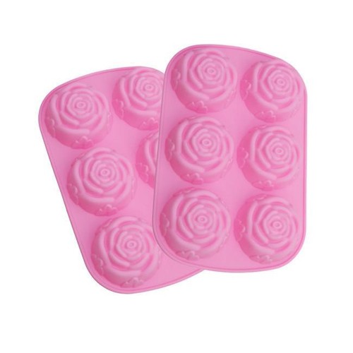 6-Cavity Silicone FLOWER ROSE Cake Candy Mold Jelly Cupcake Mould Baking Pan N3