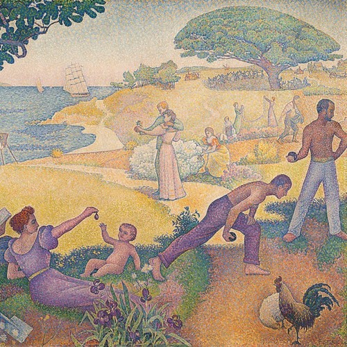 #92186 40x40cm Paul Signac Zeit Der Harmonie Poster Leinwand-Druck Bild