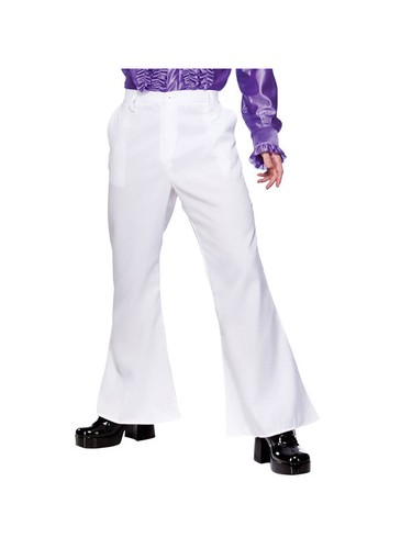 Adult Large 70s 80s Disco Night Fever Flares Trousers Fancy Dress Costume BN
