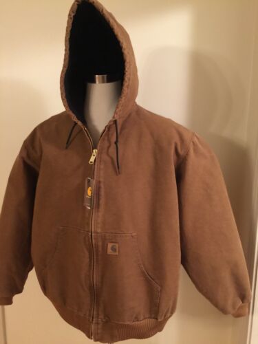 Details about   NWT Carhartt Men's Quilted Lined Duck Brown Coat 3XL or 4XL Full Zip J130 Jacket 
