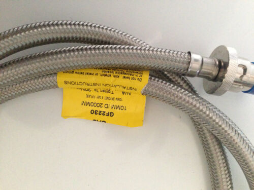 Brand New 3m Stainless Steel Braided Natural Gas hose 3/8 BSP F with Bayonet 