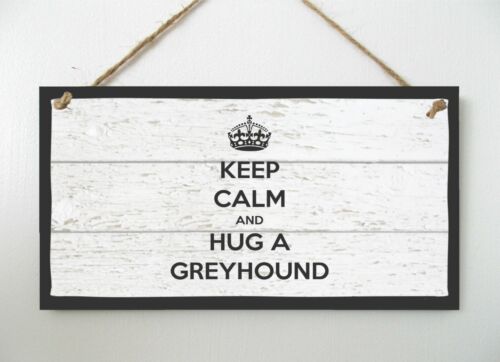Sign Wooden Plaque Personalised! "Keep Calm And Hug A Dog" Lots Of Breeds 