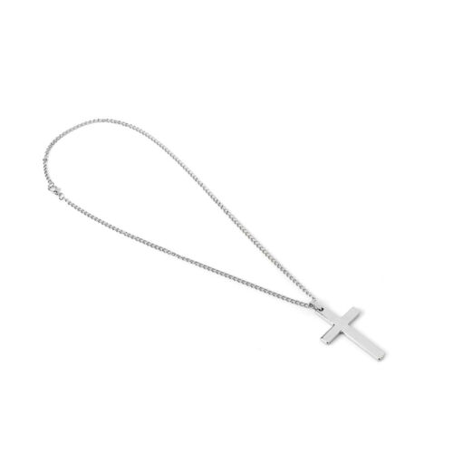 Cross Pendant Necklace Silver Stainless Steel Unisex/'s Chain Crucifix Men Women