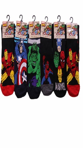 Calze da Uomo Calzini Design MARVEL COMICS SUPER MAN HULK CAPITAN AMERICA design calzino