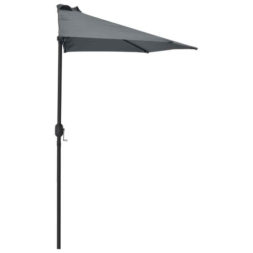 Outdoor Sonnenschirm halbrund mit Alu-Mast 270x135 cm Anthrazit I1V8