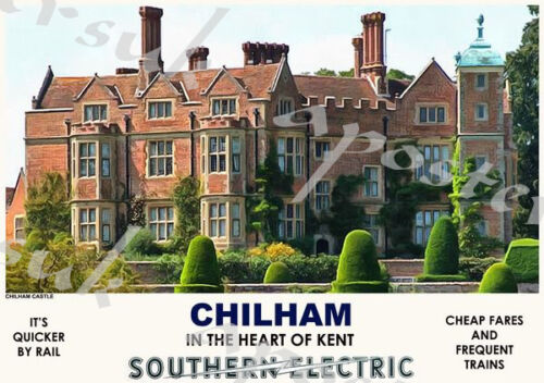 Vintage Style Railway Poster Chilham Kent A4/A3/A2 Print