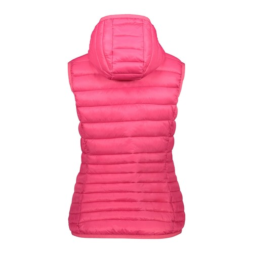 CMP Outdoor Bodywarmer Woman Vest Zip Hood rosa resistente all/'acqua