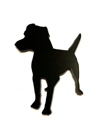 Patterdale Terrier Hund Brosche Anstecker Schal Fastener Schwarz Mit Gift Tasche