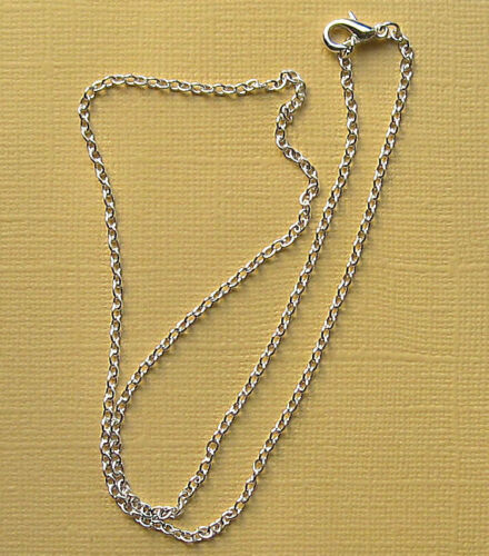 6 Silver Plated Chain Necklaces 18" with Lobster Claw Clasps N002 