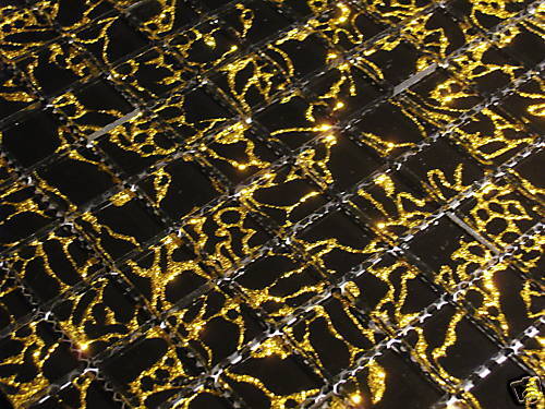 Glasmosaik Mosaik Fliesen Crystal Klarglas schwarz gold