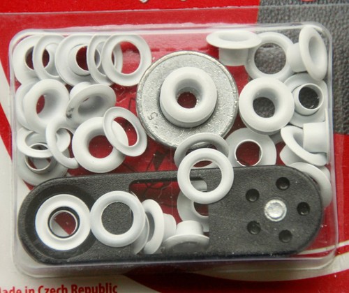 outil 20x oeillets vitres 5mm intérieur 1 cm extérieur blanc bleu jaune vert rouge incl
