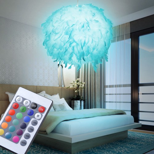 RGB LED Hänge Leuchte dimmbar Fernbedienung Wohnraum Entenfeder Big Light