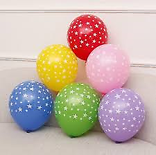Multi Coloured 12/" Star Balloons x 6