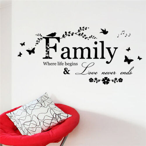 Family-Letter Quote Removable Vinyl Decal Art Mural Home Decor-Wall Stickers ej 