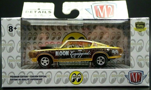 M2 MACHINES 1968 PLYMOUTH BARRACUDA HEMI SUPER STOCK MOON EYES DIECAST GOLD MIP