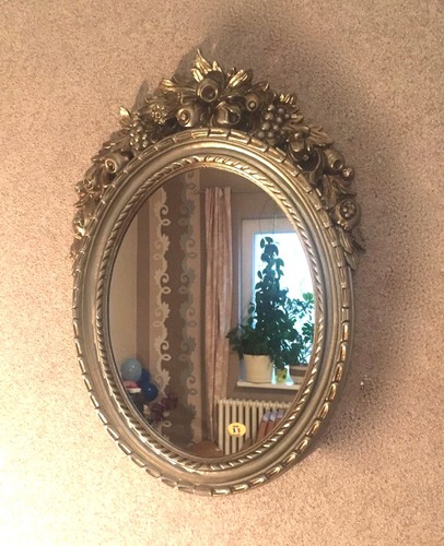 Wandspiegel Antik Silber Oval Badspiegel Barock Spiegel 51x37 Mirror Shabby C496 Perryroadautos Co Uk