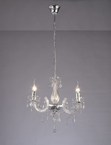 3 Light Marie Therese Chandelier Light Polished Chrome 