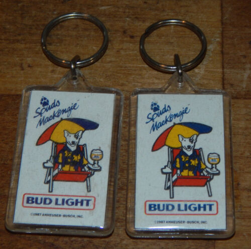 1987 Spuds MacKenzie Bud Light Beer Acrylic Beach Chair Umbrella Key Chain 2
