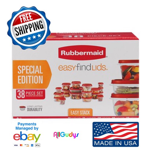 Red SPECIAL EDITION Rubbermaid Food Storage 38 Piece Set with Easy Find Lids