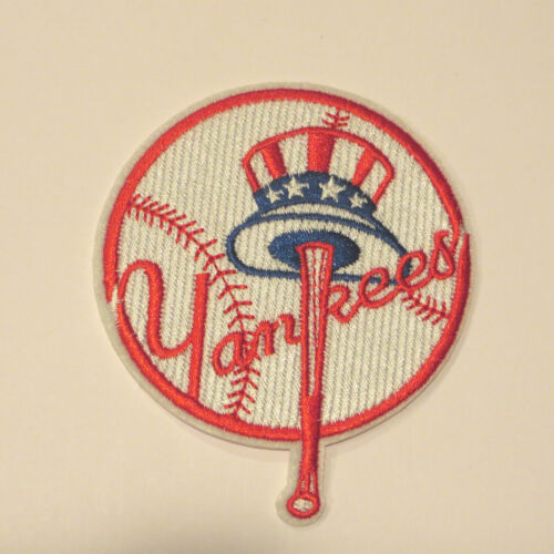 NY Yankees 3 1//4/" Round Embroidered Sewn//Iron On Patch