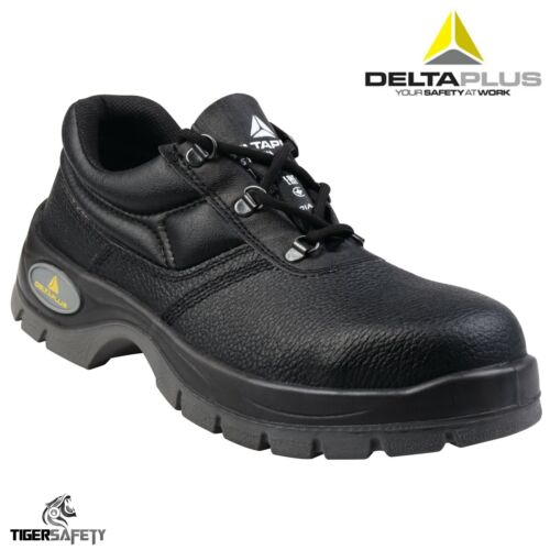 Delta Plus Jet 2 S1 Cuir Noir Homme Steel Toe Cap Chaussures De Sécurité Travail Chaussures PPE