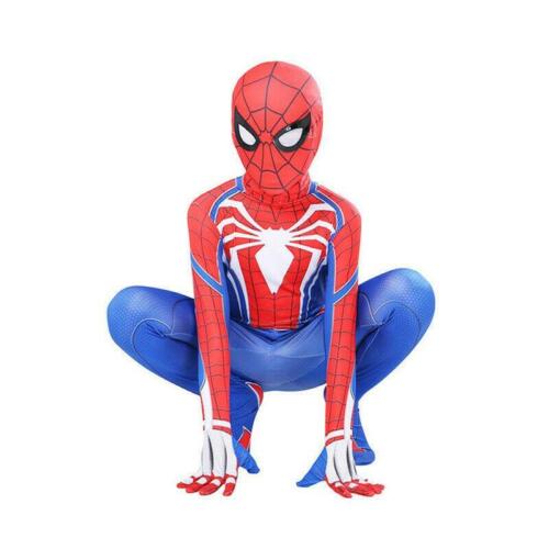 Spider-Man PS4 Insomniac Games Kids Boys Halloween Cosplay Costume Zentai Suit 