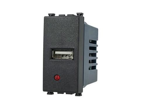 SD91750 SANDASDON Modulo Caricatore USB Da Muro 5V 2,1A Nero Compatibile Vimar A