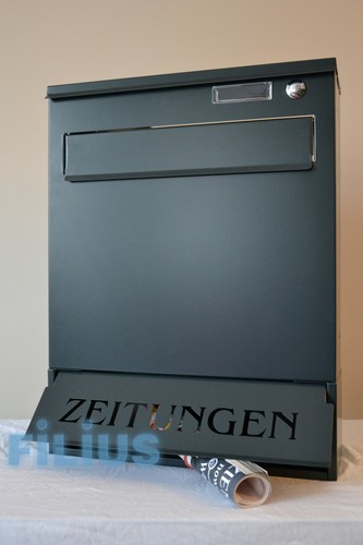 Zaunbriefkasten FD1KZ Durchwurfbriefkasten RAL 7016 anthrazitgrau Zeitungsfach