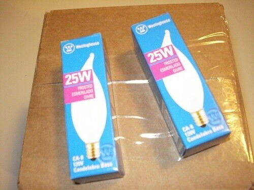 (1320.) Decorative Bulb 25W Frost Flame tip Can-Base-25 pk