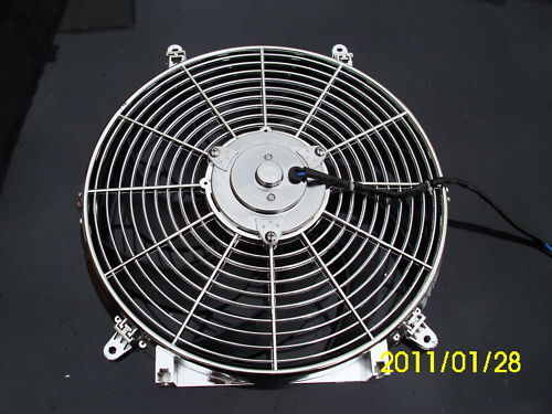 14 INCH 12v LOW PROFILE CHROM  HIGH PERFORMANCE THERMO FAN 12volt 