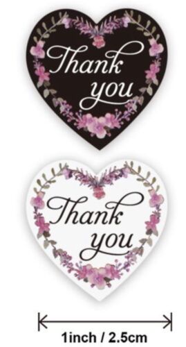 200  1” Thank You Stickers 2 Designs Great For Cards Envelopes Business Weddings 