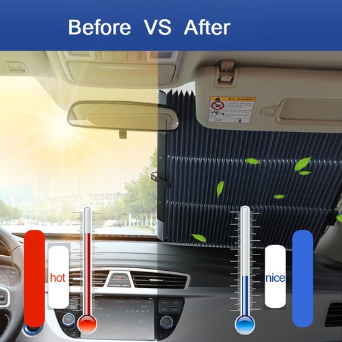 Car Windshield Sun Shade Visor Curtain Cover Blind For Pickup SUV Automatic