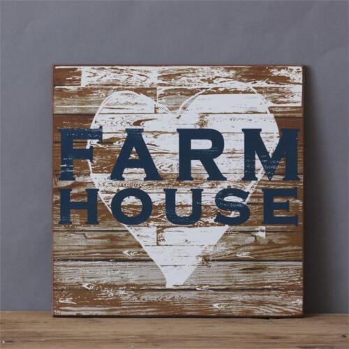 New Primitive Farmhouse Chic Rustic FARM HOUSE Heart Wood Plaque Sign 15&#034;