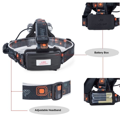 Torche DEL Tête De Phare Super Bright 6000 lm 4 Modes Rechargeable Projecteur