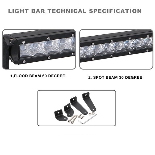 Slim 20/" Led Light Bar Single Row Light For 07-13 Chevy Silverado Bumper Mount