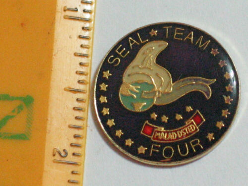 Vintage Navy Seals Team Four Military Enamel Pin Badge #21 **