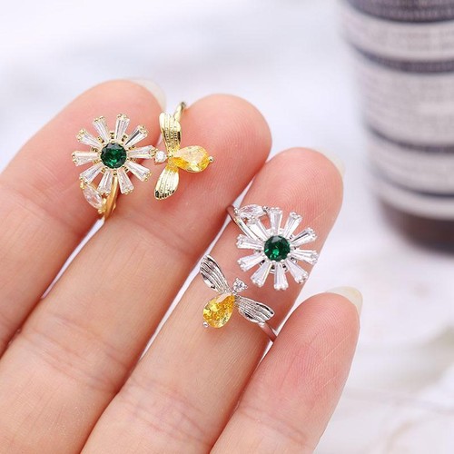 Fashion Bee Daisy Fleurs ouvertes taille bagues Fille Femmes Party Jewelry Q