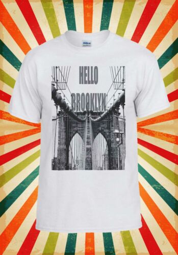 Hello Brooklyn New York Funny Hipster Hommes Femmes Débardeur Tank Top Unisexe T Shirt 512 