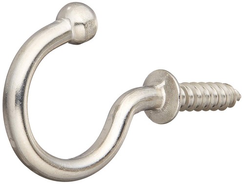 SHOULDERED DRESSER CUP WIRE HOOKS STEEL Square Screw Circle U Shape 23x20mm