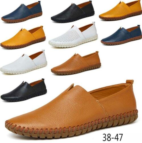 Men/'s Casual Loafers Breatheble Anti-skid Genuine Leather Slip On Driving Shoes