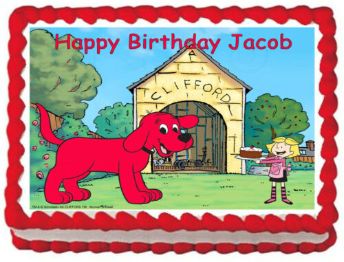 CLIFFORD the red dog Party Edible Cake topper image decoration