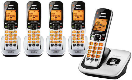 Uniden D1760-5 DECT 6.0 Cordless Phone w/ 4 Extra Handsets