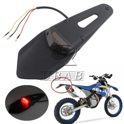 LED Rear Fender Brake Tail Light Motorcycle Trials Dirt Bike DRZ400 Smoke Custom