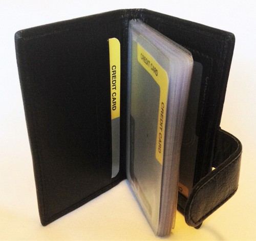 Details about / Genuine Leather Credit Card holder with more than 24 slots for men and women