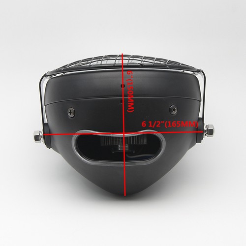 For Cafe Racer 6.5/" Retro Motorcycle Headlight Grill Side Mount Cover w// Bracket