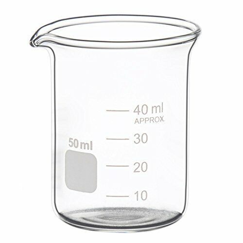 Heavy Duty Chemical Heat Resistant Graduated Glass Measuring Beaker Set 6 Pack 