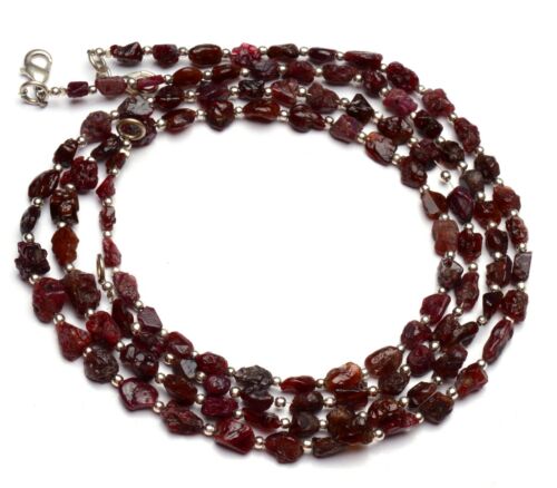 Details about  / Natural Gem Red Spinel 4-6mm Broad /& 5-7mm Long Rough Nugget Beads Necklace 19/"
