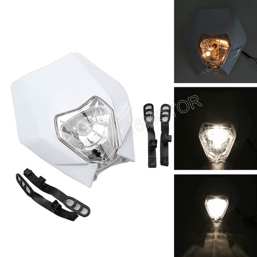 White Dirt Bike Headlight H4 for Enduro Road Legal XR WR CR RMZ DRZ KLX 250