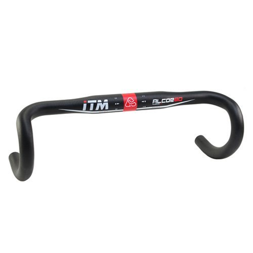 Black 42cm ITM ALCOR 80 Road Bike Alloy Handlebar 31.8x420mm